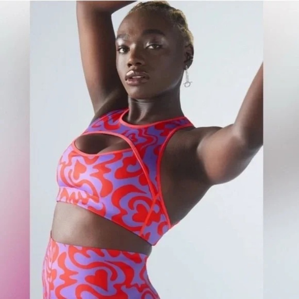 SAVAGE X FENTY Hotline‎ Medium Impact Sports Bra Size 2X Purple Orange